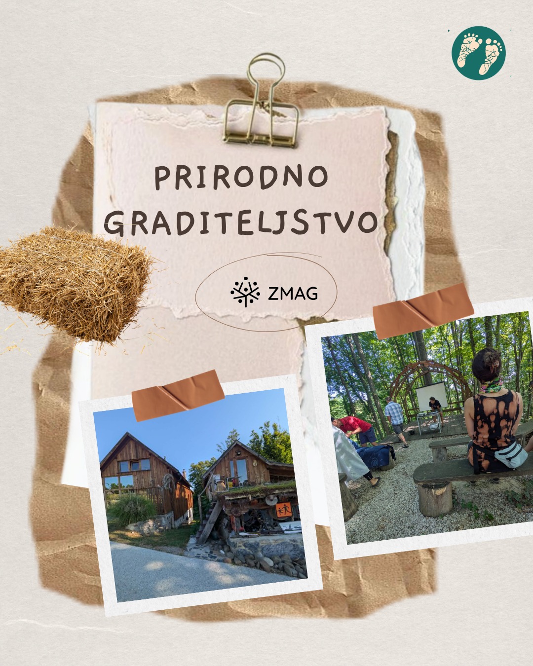 Saša Kos, član udruge KORAK, upravo pohađa Ljetnu školu prirodnog graditeljstva na Recikliranom imanju Vukomerić. 
Ljetna škola prirodnog graditeljstva je praktična edukacija za graditelje, projektante, graditeljske entuzijaste i sve koji se žele okušati u gradnji, uradi sam kulturi i živjeti zdravijim životnim stilovima.
Prirodno graditeljstvo podrazumijeva korištenje lokalnih, prirodnih i recikliranih materijala čija proizvodnja ima nizak ekološki otisak i ne zahtjeva visoki udio industrijske obrade materijala. Najčešći građevinski materijali su slama, drvo, kamen, zemlja, cigla, konoplja, ovčja vuna, trska. Prirodno graditeljstvo brine o energetskoj učinkovitosti koristeći obnovljive izvore energije za funkcioniranje građevina naslanjajući se na bogatu graditeljsku tradiciju i suvremene zelene tehnologije.
Ovom edukacijom Saša će povećati kapacitete udruge u kontekstu planiranja i izgradnje buduće vlastite infrastrukture te uređenja prostora prema principima permakulture i energetske učinkovitosti. To će udruzi omogućiti samostalno i ekonomski održivo održavanje objekata uz minimalan utjecaj na prirodu.
Zahvaljujemo udruzi ZMAG / Reciklirano imanje na znanju koje dijele i podršci našem članu.
#prirodnograditeljstvo #permakultura #praktičnoznanje #jačanjekapaciteta